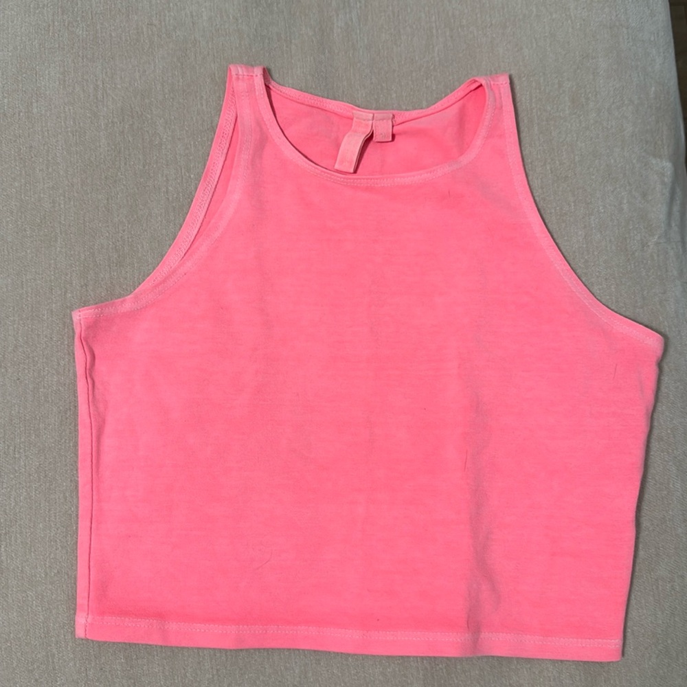 Emma & Sam Neon Pink Crop Top